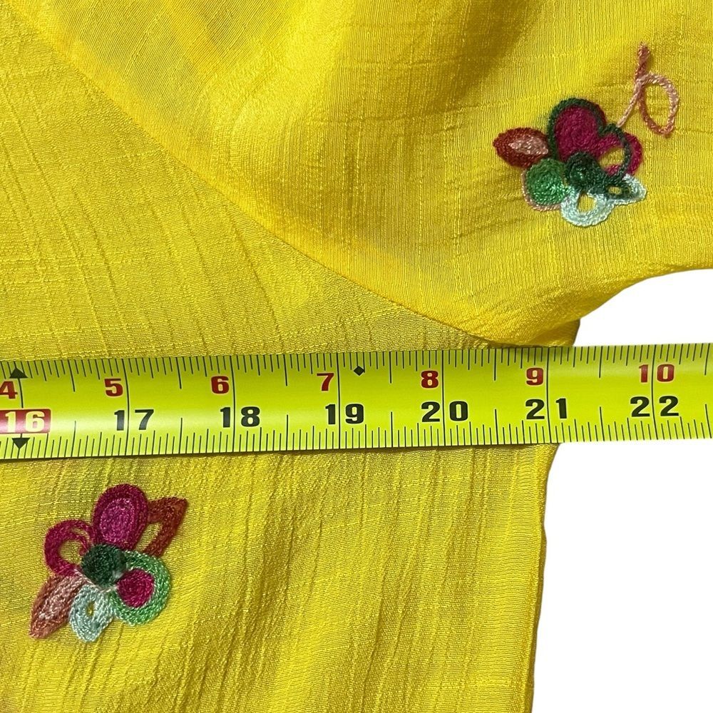 fig & flower Womens Embroidered Floral Peasant Top Sz L Boho Loose Flowy - Picture 7 of 10